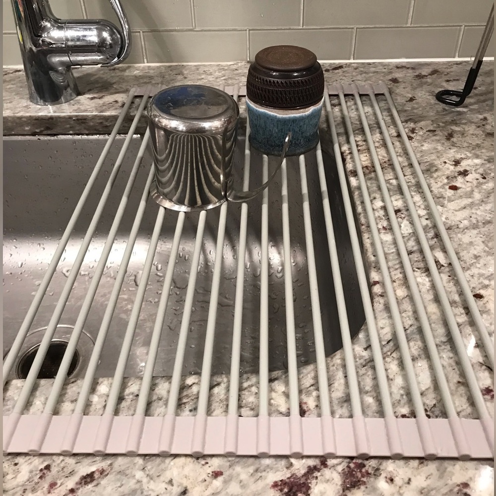 Surphas Over Sink Roll-up Dish drying Rack, Silicone Wrapped Stainless steel